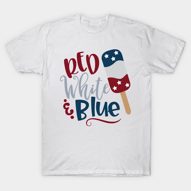 Red White and Blue T-Shirt by MisterMash